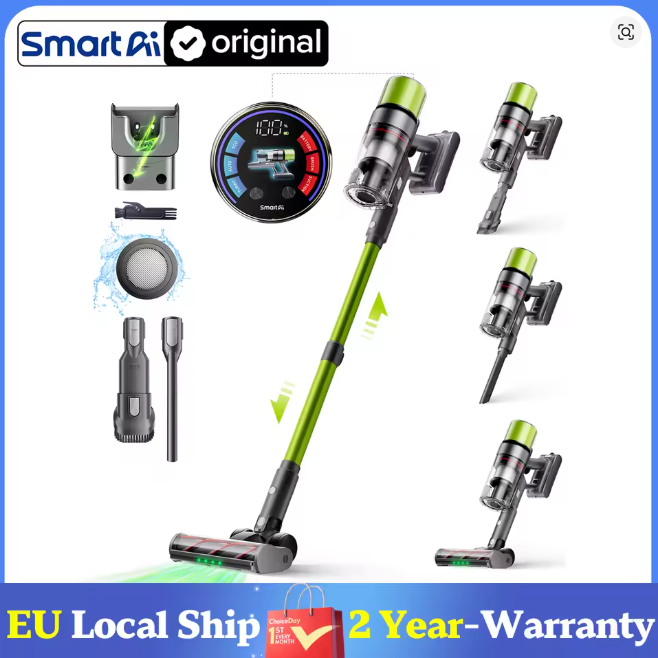 SmartAI V6 Aspiradora Sin Cable, Aspiradora Escoba 65KPA 650W Potente